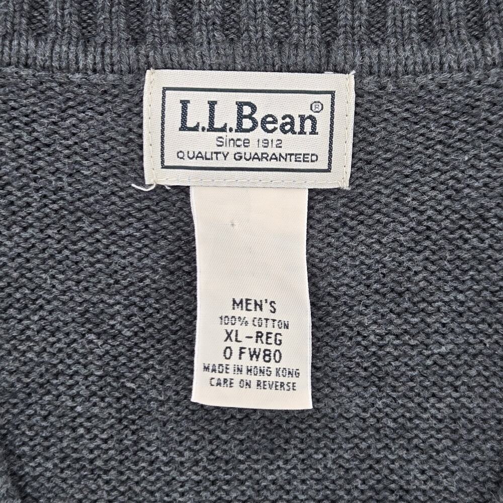 LL Bean Sweater Vest Mens XL Forest Green V Neck 100% Cotton Casual 0FW80 - Picture 3 of 7